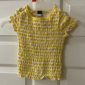 Old Navy Yellow and White Textured Kids Tee